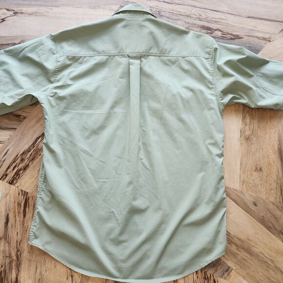 Cabela's Light Olive Green Long Sleeve Casual Button Up Shirt Sz L - Picture 2 of 7